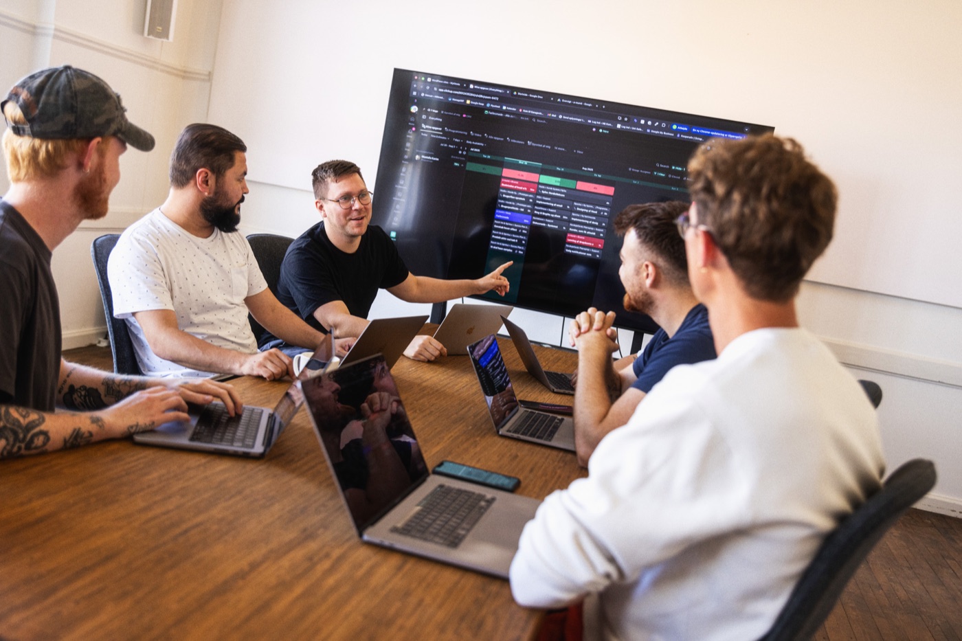 a-round-teamet samlet omkring et projekt